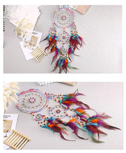 Load image into Gallery viewer, Creative Handmade Five-ring Dream Catcher Pendant Living Room Bedroom Decor Beautiful Hanging Ornament Elegant Wall Art Decoration For Windows Balcony Bedroom &amp; Wedding Party Gift For Girls  Kids
