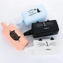 Load image into Gallery viewer, Creative Leather Black Large Capacity  Pencil Pouch For Students Unique Colors Stationery Office Pencil Cases
