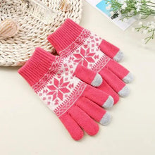 Load image into Gallery viewer, Creative New  Fashion Snow Printing Gloves Mobile Phone Touch Screen Knitted Gloves Winter Thick And Warm Gloves For Men And Women Touchscreen Gloves Stretch Knitted Mechanic Winter Warm Gloves
