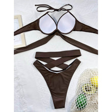Load image into Gallery viewer, Criss Cross Wrap Push Up Bikini Swimsuit
