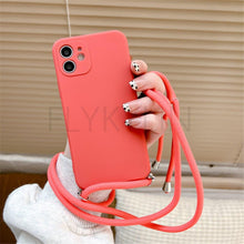 Load image into Gallery viewer, Crossbody Necklace Strap Cord Phone Case For Xiaomi 12 Lite 12t 11 Lite 5g Ne Redmi Note 11 12 Pro A1 10a 10c Soft Cover Silicone Stylish Cord Strap Rope Shell Shockproof Bumper Phone Case Lanyard Cover
