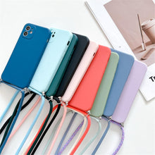 Load image into Gallery viewer, Crossbody Necklace Strap Cord Phone Case For Xiaomi 12 Lite 12t 11 Lite 5g Ne Redmi Note 11 12 Pro A1 10a 10c Soft Cover Silicone Stylish Cord Strap Rope Shell Shockproof Bumper Phone Case Lanyard Cover
