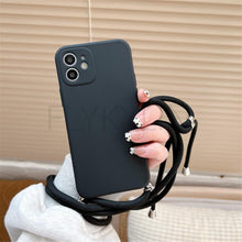 Load image into Gallery viewer, Crossbody Necklace Strap Cord Phone Case For Xiaomi 12 Lite 12t 11 Lite 5g Ne Redmi Note 11 12 Pro A1 10a 10c Soft Cover Silicone Stylish Cord Strap Rope Shell Shockproof Bumper Phone Case Lanyard Cover
