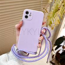 Load image into Gallery viewer, Crossbody Necklace Strap Cord Phone Case For Xiaomi 12 Lite 12t 11 Lite 5g Ne Redmi Note 11 12 Pro A1 10a 10c Soft Cover Silicone Stylish Cord Strap Rope Shell Shockproof Bumper Phone Case Lanyard Cover
