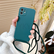 Load image into Gallery viewer, Crossbody Necklace Strap Cord Phone Case For Xiaomi 12 Lite 12t 11 Lite 5g Ne Redmi Note 11 12 Pro A1 10a 10c Soft Cover Silicone Stylish Cord Strap Rope Shell Shockproof Bumper Phone Case Lanyard Cover
