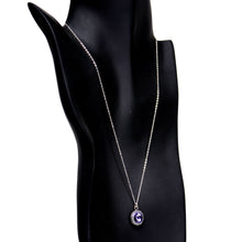Load image into Gallery viewer, 925 Silver Purple Bombastic Necklace Created with Crystals

