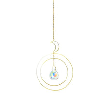 Load image into Gallery viewer, Crystal Ball Star Moon Sun Ring Rainbow Catcher Crystal Pendant Hanging Crystal Sun catcher Ornament Prism Stone Beads Ornament Home Window Wind-chimes Car Decoration
