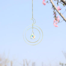 Load image into Gallery viewer, Crystal Ball Star Moon Sun Ring Rainbow Catcher Crystal Pendant Hanging Crystal Sun catcher Ornament Prism Stone Beads Ornament Home Window Wind-chimes Car Decoration
