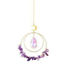 Load image into Gallery viewer, Crystal Ball Star Moon Sun Ring Rainbow Catcher Crystal Pendant Hanging Crystal Sun catcher Ornament Prism Stone Beads Ornament Home Window Wind-chimes Car Decoration
