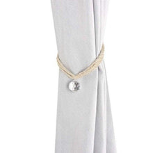 Load image into Gallery viewer, Crystal Bead Curtain Tieback Bling Diamond Bandage Rope Accessories Curtains Holder Buckle Tie Home Decorative Tieback Flower Curtain Clips Buckle with Stretchy Wire Rope For Home Office Decoration
