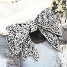 Load image into Gallery viewer, Crystal Big Bow Barrettes Hair Clips For Women Ponytail Holder Girls Hair Accessories Rhinestone Hairpins Fashion Hairgrips Band Accessories For Party
