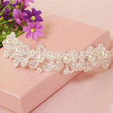 Load image into Gallery viewer, Crystal Pearl Hair Belt Wedding Bridal Hair Ornaments Hair Jewelry Decorations for Brides Wedding Gorgeous Hair Accessories For Women
