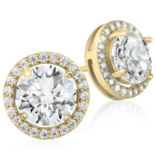 Load image into Gallery viewer, Crystal Round Halo Stud Earrings
