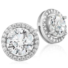 Load image into Gallery viewer, Crystal Round Halo Stud Earrings
