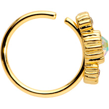 Load image into Gallery viewer, 5/16 Aurora CZ Gem Gold IP Fashion Fusion Seamless Circular Ring
