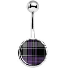 Load image into Gallery viewer, Winter Purple Black Plaid Belly Ring
