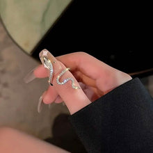 Load image into Gallery viewer, Cubic Zirconia Wrapped Small Snake Opening Adjustable Ring
