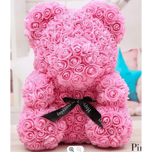 Load image into Gallery viewer, Cute artificial rose flower teddy bears gift box for home decor - Christmas Valentine's Day wedding day presents
