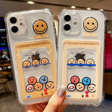 Load image into Gallery viewer, Cute Bear Cartoon Rabbit Shockproof Phone Case For iPhone 11 12 13 14 Pro Funny Soft Wallet Cover Cute Bear Design Soft Slim Card Slot Case Aesthetic Card Holder Case
