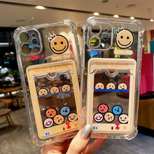 Load image into Gallery viewer, Cute Bear Cartoon Rabbit Shockproof Phone Case For iPhone 11 12 13 14 Pro Funny Soft Wallet Cover Cute Bear Design Soft Slim Card Slot Case Aesthetic Card Holder Case
