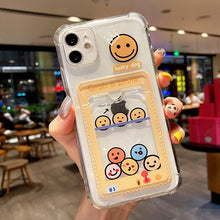 Load image into Gallery viewer, Cute Bear Cartoon Rabbit Shockproof Phone Case For iPhone 11 12 13 14 Pro Funny Soft Wallet Cover Cute Bear Design Soft Slim Card Slot Case Aesthetic Card Holder Case
