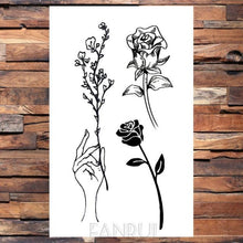 Load image into Gallery viewer, Cute Black Birds Temporary Waterproof Stickers Tattoo Flower Body Elegant Bird Butterfly Style For Womens

