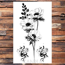 Load image into Gallery viewer, Cute Black Birds Temporary Waterproof Stickers Tattoo Flower Body Elegant Bird Butterfly Style For Womens

