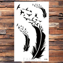 Load image into Gallery viewer, Cute Black Birds Temporary Waterproof Stickers Tattoo Flower Body Elegant Bird Butterfly Style For Womens
