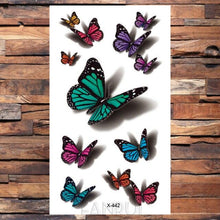 Load image into Gallery viewer, Cute Black Birds Temporary Waterproof Stickers Tattoo Flower Body Elegant Bird Butterfly Style For Womens
