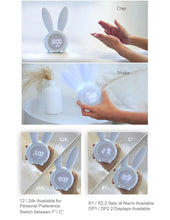 Load image into Gallery viewer, Cute Bunny Ear LED Digital Alarm Clock Electronic Kids Alarm Clock for Kids Children's Alarm Clocks for Girls Boys Bedroom Night Light for Kids Touch Control and Snoozing with USB Sound Control Rabbit Night Lamp Desk Clock Home Decoration
