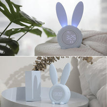 Load image into Gallery viewer, Cute Bunny Ear LED Digital Alarm Clock Electronic Kids Alarm Clock for Kids Children's Alarm Clocks for Girls Boys Bedroom Night Light for Kids Touch Control and Snoozing with USB Sound Control Rabbit Night Lamp Desk Clock Home Decoration
