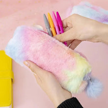 Load image into Gallery viewer, Cute Candy Color Creative Plush Students  Pencil Case Soft Stationery Large Capacity Pouch For Girls
