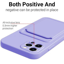 Load image into Gallery viewer, Cute Card Holder Silicone Case Compatible with iPhone Case Wallet Card Phone Case For iphone 13 14 Pro Max Mini Silicone Card Holder Slim Fit Thin Protective Cover
