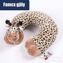 Load image into Gallery viewer, Cute Cartoon Animal U-shaped Memory Travel Pillow Neck Support Headrest Office Car Airplane Sleep  Soft Travel Neck Pillow Animal for Neck &amp; Head Support Cute Wild Life Stuffed Pillow Accessory for Naps Novelty Stuffed Animal For Adults And Children
