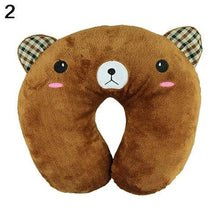 Load image into Gallery viewer, Cute Cartoon Animals U Shaped Pillow Travel Car Neck Rest Pillow Support Head Rest Cushion Panda Cat Bear Rabbit Pig Multi-Color Cartoon U Shaped Neck Pillow Comfortable Travel Pillow Inflatable Pillow Neck Pillow Lightweight Soft Pillows
