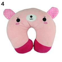 Load image into Gallery viewer, Cute Cartoon Animals U Shaped Pillow Travel Car Neck Rest Pillow Support Head Rest Cushion Panda Cat Bear Rabbit Pig Multi-Color Cartoon U Shaped Neck Pillow Comfortable Travel Pillow Inflatable Pillow Neck Pillow Lightweight Soft Pillows
