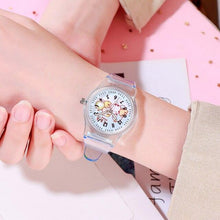Load image into Gallery viewer, Cute Childrens Analog Transparent Watchband New Fashion Small Lightweight Watch Fresh And Simple Girls Quartz Watch Sport Simple Casual Quartz Wristwatch For Women Ladies Girls
