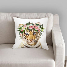 Load image into Gallery viewer, Cute Decorative Pillow Case Cover Grey Rabbit Isolated On A White Background Bunny Tail Back Soft Linen Pillow Case For Decorative Bedroom Case Cushion Covers Home Throw Pillows Flower Pillow Case Rabbit Sofa Animal Cushion Cover 45X45CM

