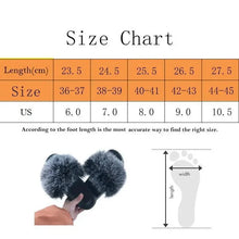 Load image into Gallery viewer, Cute Fluffy Ladies Indoor Warm Slippers Furry Luxury Flip Flops   Women's Fashion Flat Soft Flip Flops
