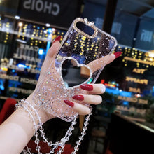 Load image into Gallery viewer, Cute Heart Chain Cute Case Luxury 3D Love Heart Wristband Girl Soft Case For iPhone 14 13 11 12 Pro Max 7 8 Plus Xr X Xs Silicone Phone Cover  Cute Case Luxury Hearts Case Camera Cover Protective Soft Slim Girly Case Designed for iPhone
