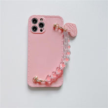 Load image into Gallery viewer, Cute Heart Chain Cute Case Luxury 3D Love Heart Wristband Girl Soft Case For iPhone 14 13 11 12 Pro Max 7 8 Plus Xr X Xs Silicone Phone Cover  Cute Case Luxury Hearts Case Camera Cover Protective Soft Slim Girly Case Designed for iPhone

