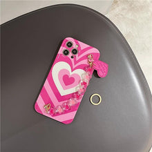 Load image into Gallery viewer, Cute Heart Chain Cute Case Luxury 3D Love Heart Wristband Girl Soft Case For iPhone 14 13 11 12 Pro Max 7 8 Plus Xr X Xs Silicone Phone Cover  Cute Case Luxury Hearts Case Camera Cover Protective Soft Slim Girly Case Designed for iPhone
