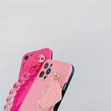 Load image into Gallery viewer, Cute Heart Chain Cute Case Luxury 3D Love Heart Wristband Girl Soft Case For iPhone 14 13 11 12 Pro Max 7 8 Plus Xr X Xs Silicone Phone Cover  Cute Case Luxury Hearts Case Camera Cover Protective Soft Slim Girly Case Designed for iPhone
