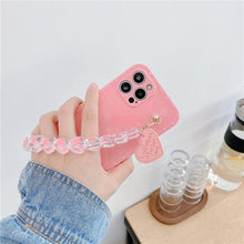 Load image into Gallery viewer, Cute Heart Chain Cute Case Luxury 3D Love Heart Wristband Girl Soft Case For iPhone 14 13 11 12 Pro Max 7 8 Plus Xr X Xs Silicone Phone Cover  Cute Case Luxury Hearts Case Camera Cover Protective Soft Slim Girly Case Designed for iPhone
