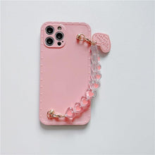 Load image into Gallery viewer, Cute Heart Chain Cute Case Luxury 3D Love Heart Wristband Girl Soft Case For iPhone 14 13 11 12 Pro Max 7 8 Plus Xr X Xs Silicone Phone Cover  Cute Case Luxury Hearts Case Camera Cover Protective Soft Slim Girly Case Designed for iPhone
