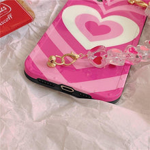 Load image into Gallery viewer, Cute Heart Chain Cute Case Luxury 3D Love Heart Wristband Girl Soft Case For iPhone 14 13 11 12 Pro Max 7 8 Plus Xr X Xs Silicone Phone Cover  Cute Case Luxury Hearts Case Camera Cover Protective Soft Slim Girly Case Designed for iPhone
