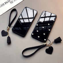 Load image into Gallery viewer, Cute Hearts Pattern Slim Thin Soft Shockproof Silicone Protective Case Cover For Xiaomi Redmi 9 8 A 9C 7A Case small Love Heart Hard Glass Cover For Redmi Note 11 10 9s 9 pro max 7 8 Pro 10X 5G Give Strap
