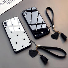 Load image into Gallery viewer, Cute Hearts Pattern Slim Thin Soft Shockproof Silicone Protective Case Cover For Xiaomi Redmi 9 8 A 9C 7A Case small Love Heart Hard Glass Cover For Redmi Note 11 10 9s 9 pro max 7 8 Pro 10X 5G Give Strap
