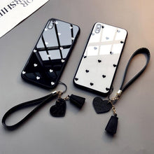 Load image into Gallery viewer, Cute Hearts Pattern Slim Thin Soft Shockproof Silicone Protective Case Cover For Xiaomi Redmi 9 8 A 9C 7A Case small Love Heart Hard Glass Cover For Redmi Note 11 10 9s 9 pro max 7 8 Pro 10X 5G Give Strap
