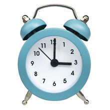 Load image into Gallery viewer, Cute Mini Metal Round Alarm Clock Desk Table Electronic Digital Clock Twin Bell Alarm Clock Metal Frame 3D Dial with Backlight Function Desk Table Clock for Home &amp; Office Bedroom Living Room Alarm Clock Creative Home Decoration

